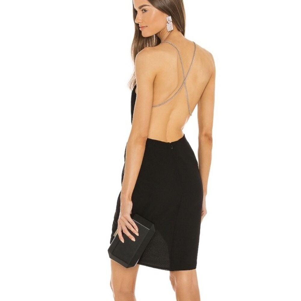 Michael Costello x Revolve Black Backless Dress Chain Strap NWT Size S